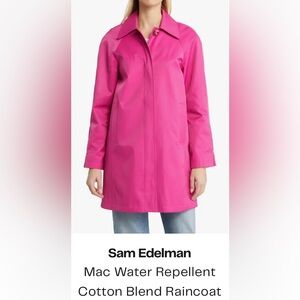 Sam Edelman Mac Water Repellent Cotton
Blend Raincoat trench fuchsia NWOT XL